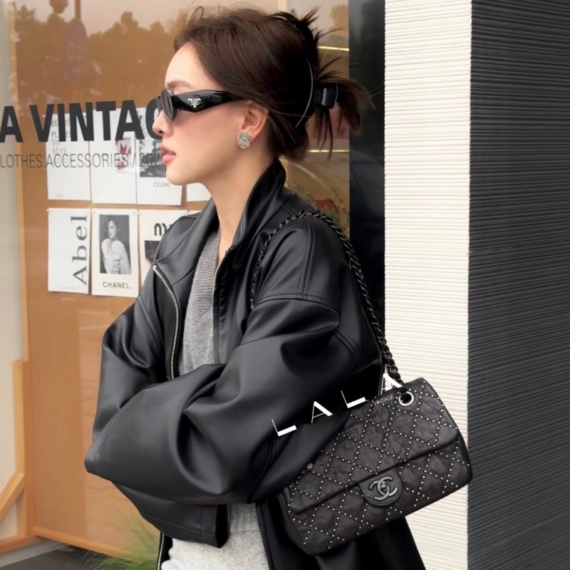 Chanel black 滿天星黑釦CF23 ⭐️牛皮推薦100%-1