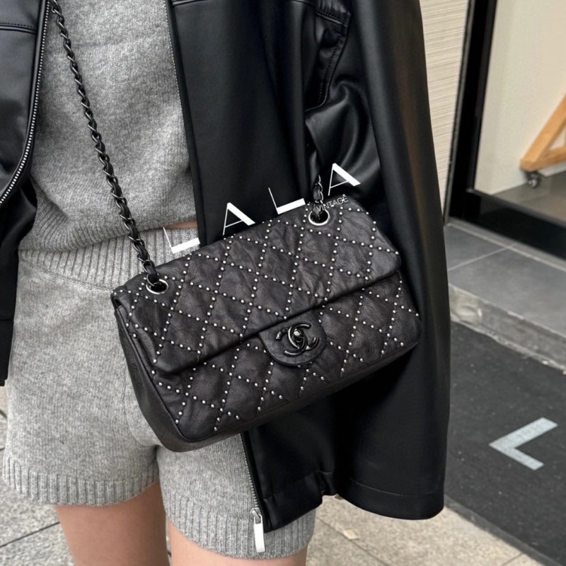 Chanel so black CF23黑銀/ 達拉斯系列秀款滿天星⭐️-4