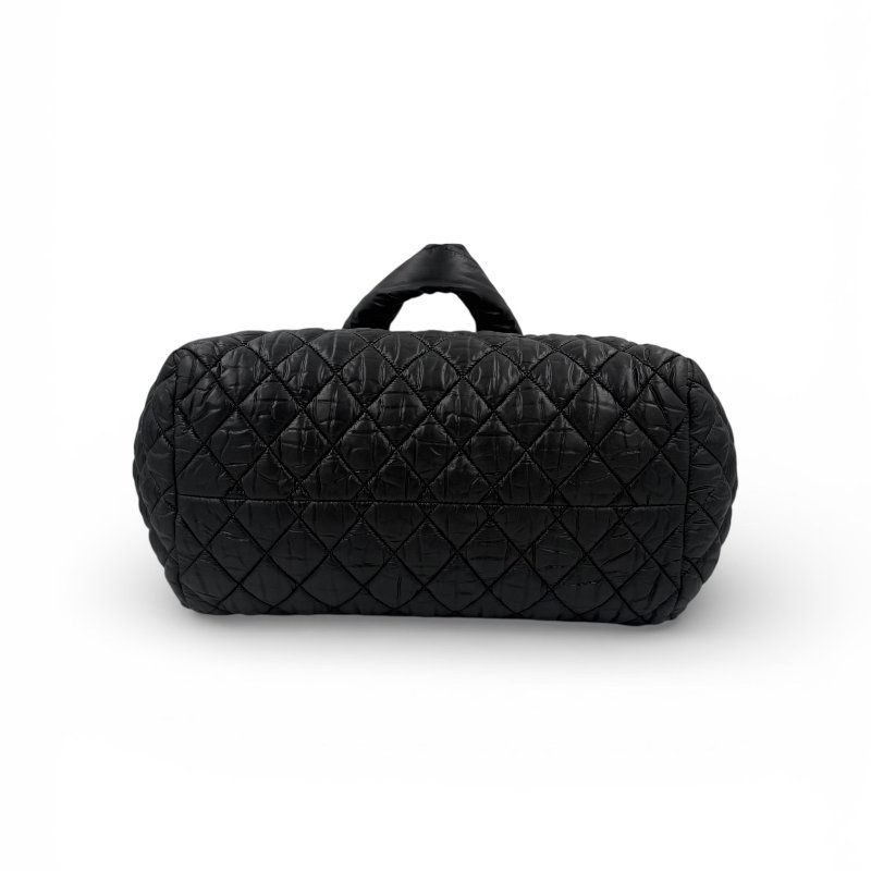 CHANEL - 黑色尼龍拉鍊Coco Cocoon 羽絨手提包-4