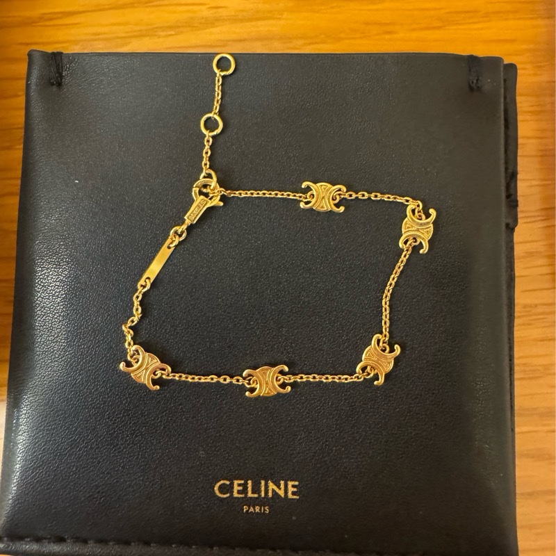 Celine TRIOMPHE金色飾面黃銅迷你手鐲-1