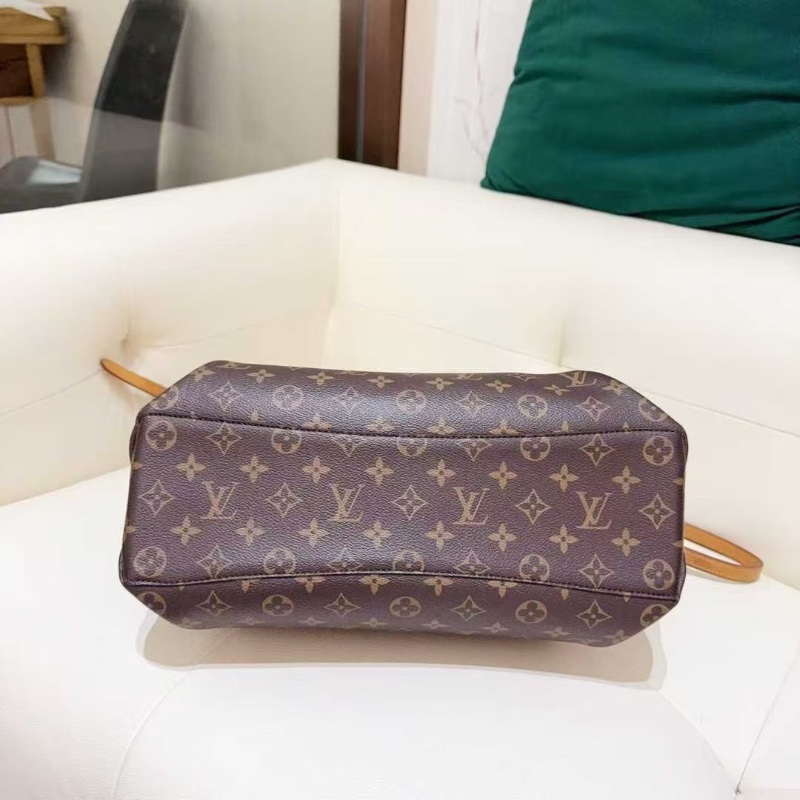 LV Rivoli MM 老花印花帆布拼皮 餃子包 肩背斜背手提包中號36*19*24 98新配件塵袋-4