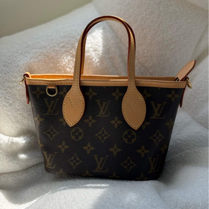 （日本購證🇯🇵全配）Lv neverfull BB 奶茶色背袋 ✨最新晶片款-1