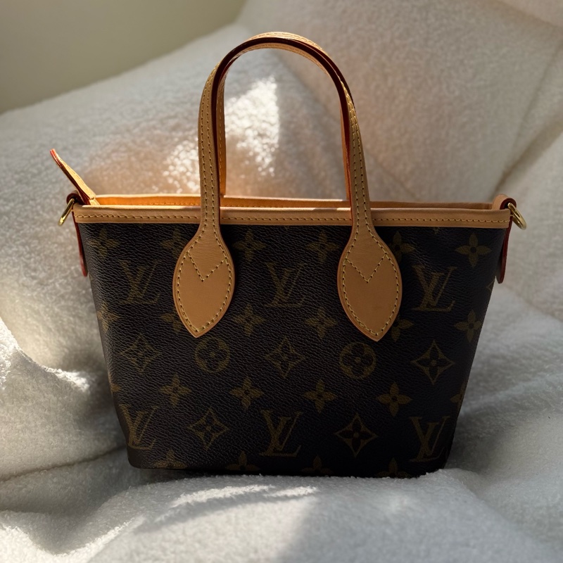 （日本購證🇯🇵全配）Lv neverfull BB 奶茶色背袋 ✨最新晶片款-2