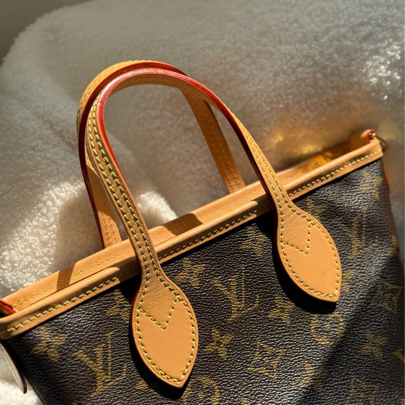 （日本購證🇯🇵全配）Lv neverfull BB 奶茶色背袋 ✨最新晶片款-4