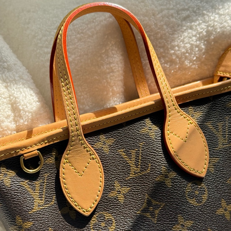 （日本購證🇯🇵全配）Lv neverfull BB 奶茶色背袋 ✨最新晶片款-5