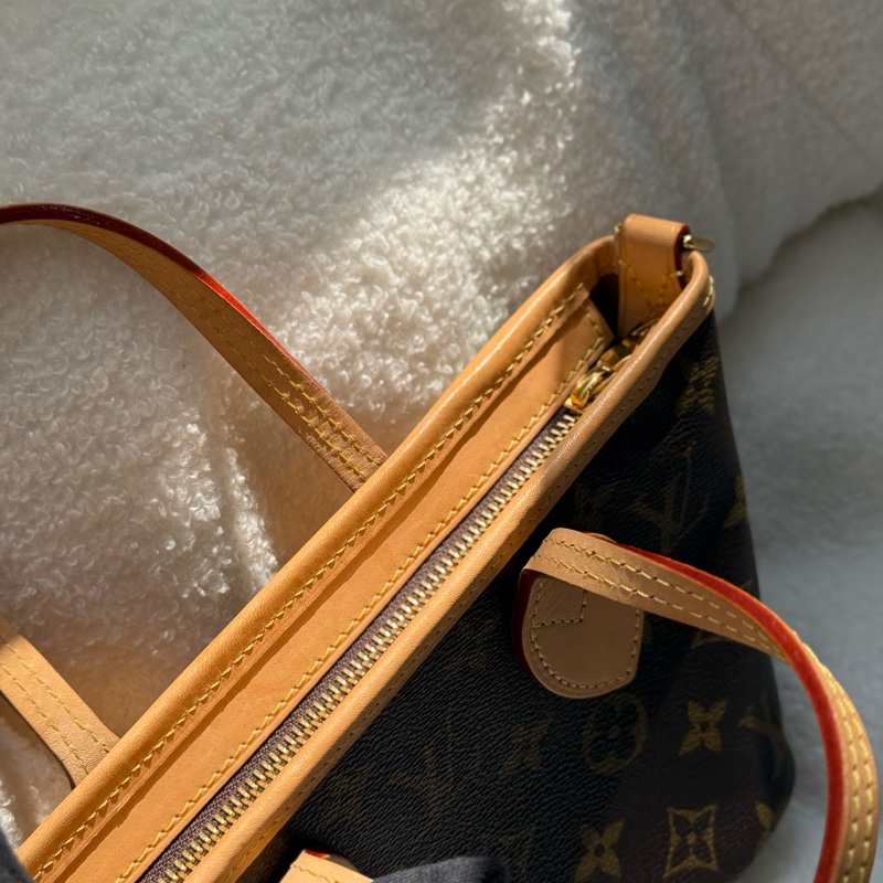 （日本購證🇯🇵全配）Lv neverfull BB 奶茶色背袋 ✨最新晶片款-6