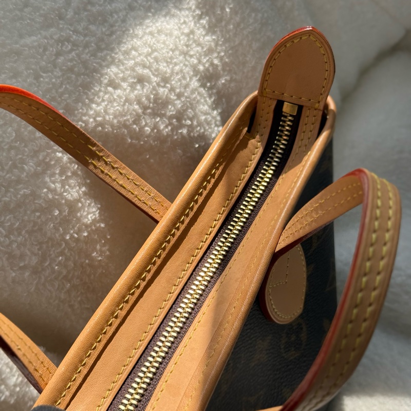 （日本購證🇯🇵全配）Lv neverfull BB 奶茶色背袋 ✨最新晶片款-7