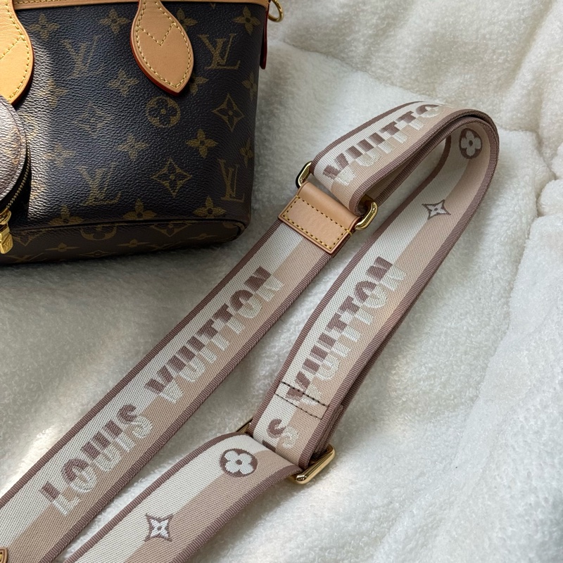 （日本購證🇯🇵全配）Lv neverfull BB 奶茶色背袋 ✨最新晶片款-18