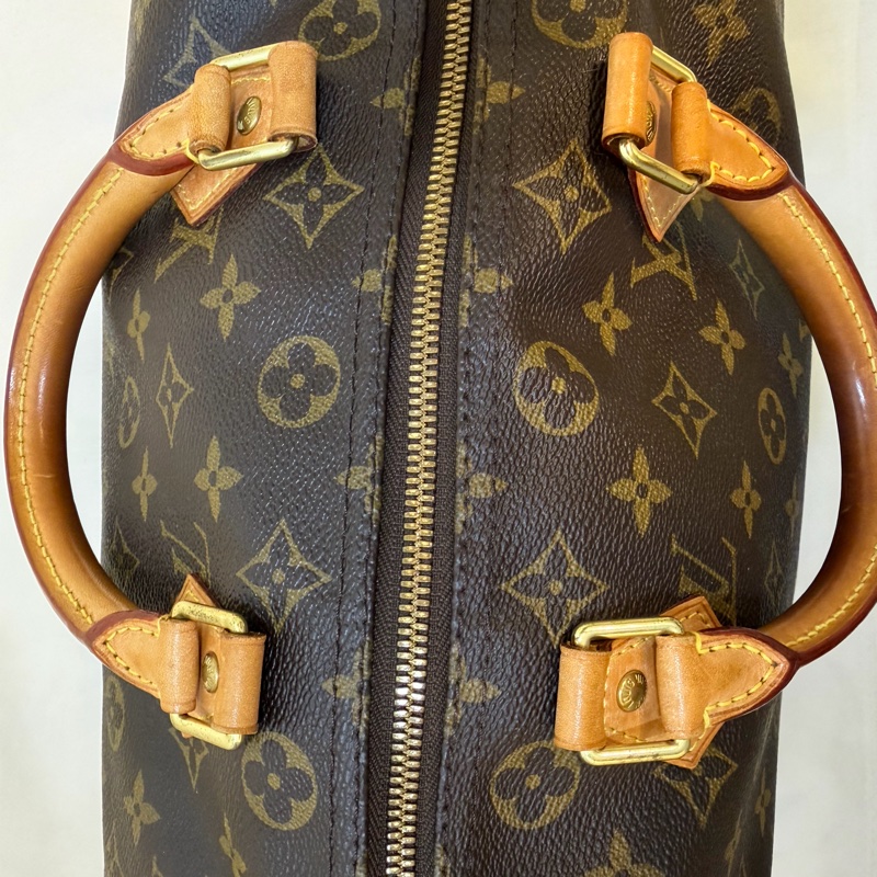 【法產美品】LV Speedy 30 Bandoulière 老花款｜附原廠背帶、鎖頭鑰匙｜四角無露芯-23