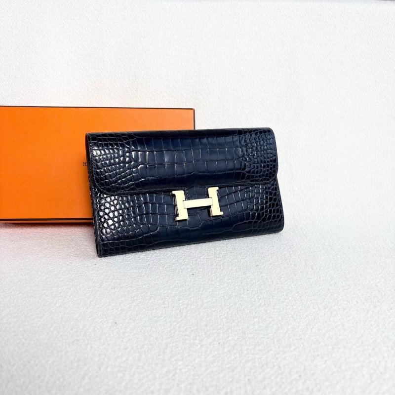 Hermes constance康康 鰐魚皮長款錢包 20*12*2 98新配件購證盒子-3