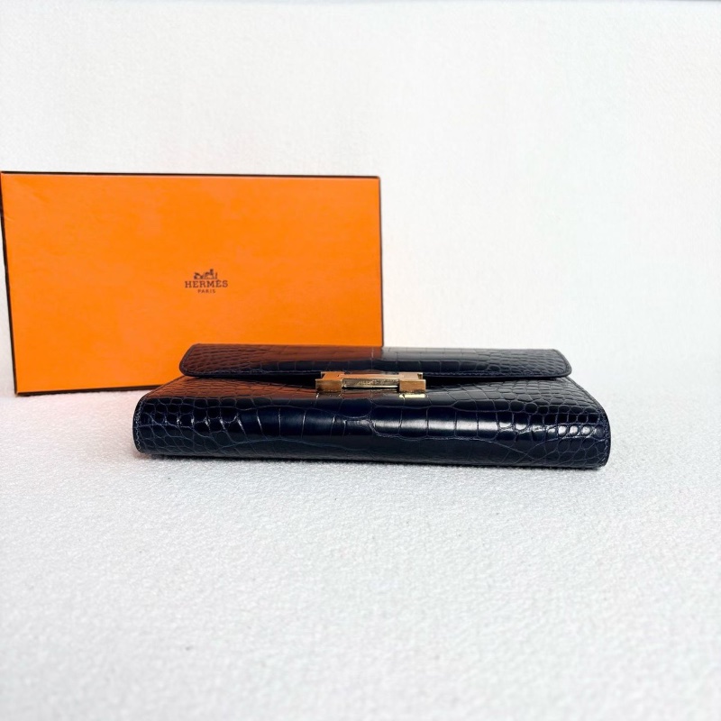 Hermes constance康康 鰐魚皮長款錢包 20*12*2 98新配件購證盒子-4