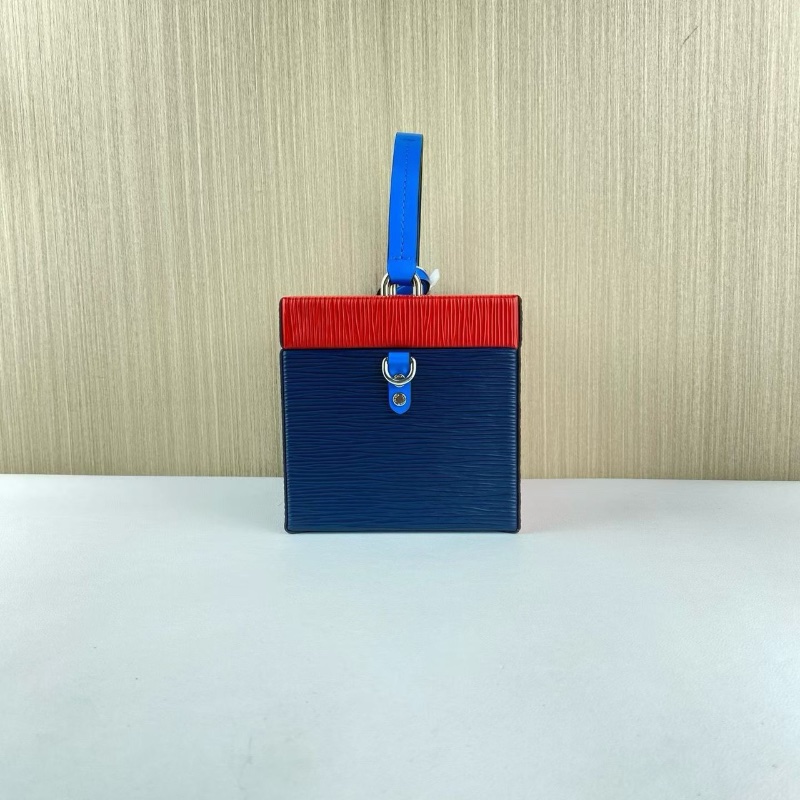 LV 紅藍拼色水波紋方盒子化妝包12*12 98新配件塵袋-5