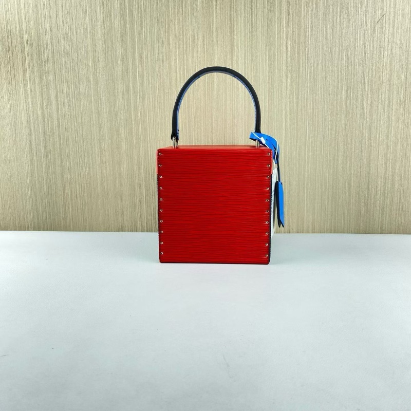 LV 紅藍拼色水波紋方盒子化妝包12*12 98新配件塵袋-8