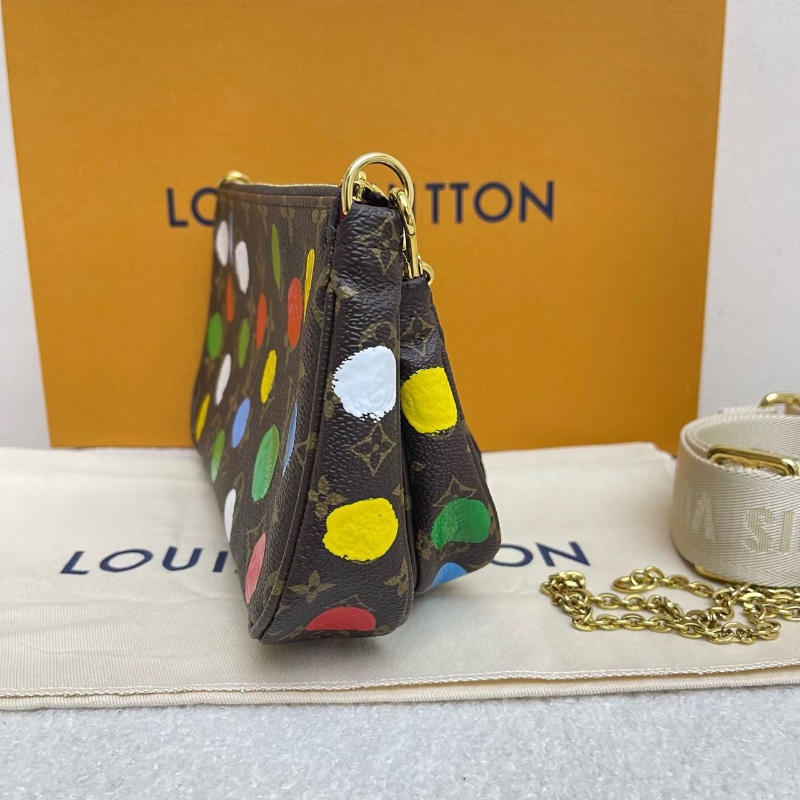 LV 草間彌生聯名款 老花五合一 芯片款24x4x13.5 99新配件塵袋肩帶-4