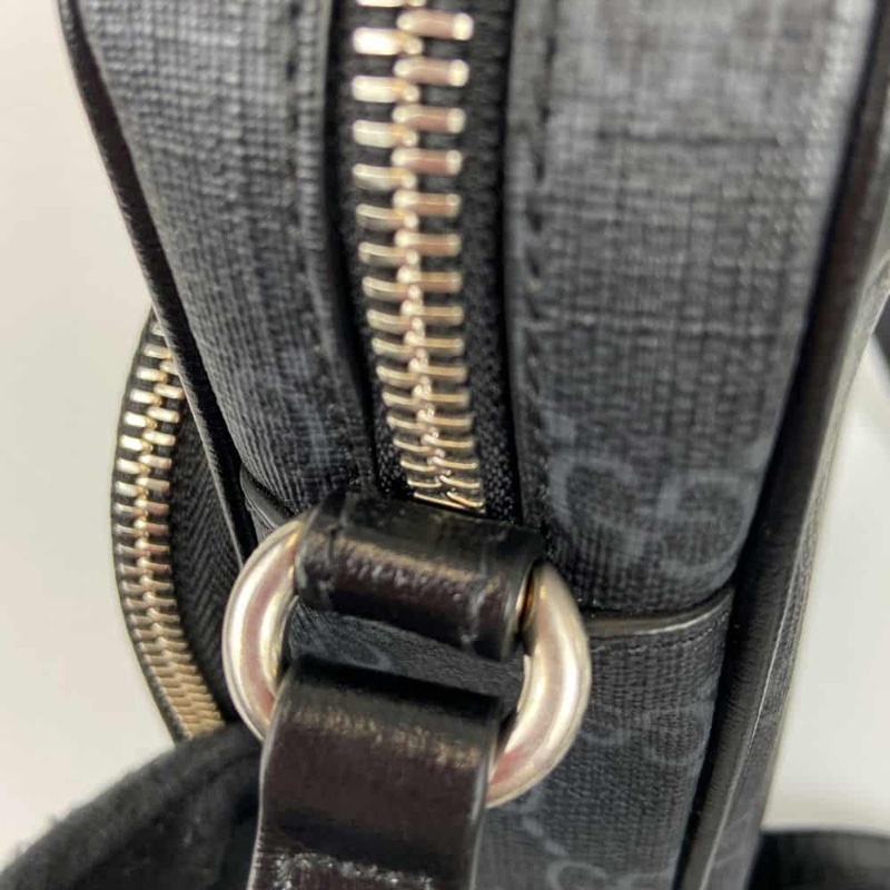 GUCCI 672952 Interlocking G 皮標LOGO老花款兩用斜背包.黑-12