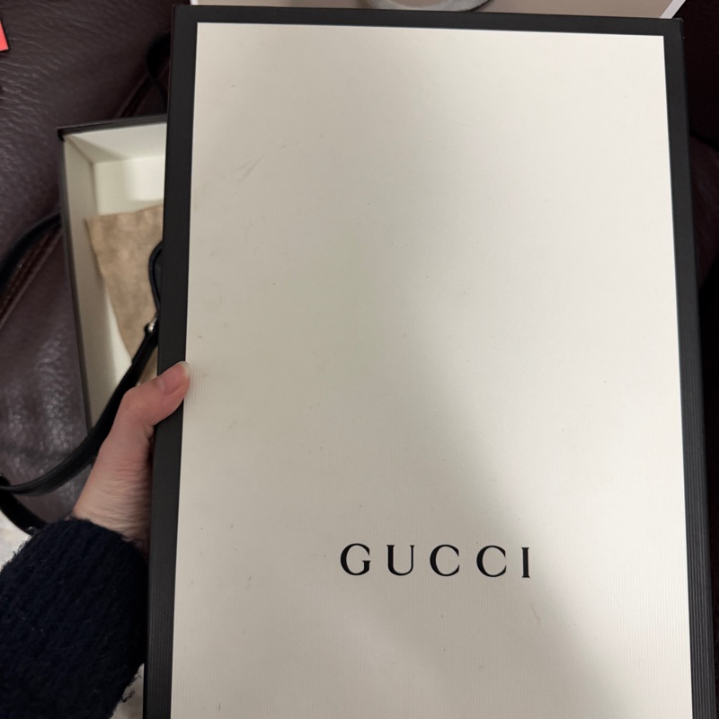 GUCCI 672952 Interlocking G 皮標LOGO老花款兩用斜背包.黑-15