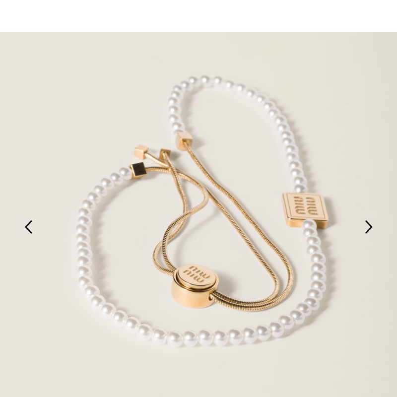 全新外拆封｜miumiu金屬&珍珠項鍊-1