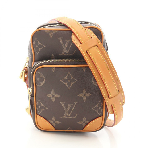 路易威登 Amazon 肩斜背包 M14024 Monogram 皮革 棕色 二手