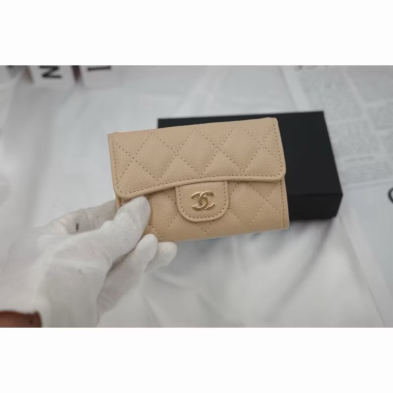 Chanel 香奈兒 奶茶色 零錢包-1