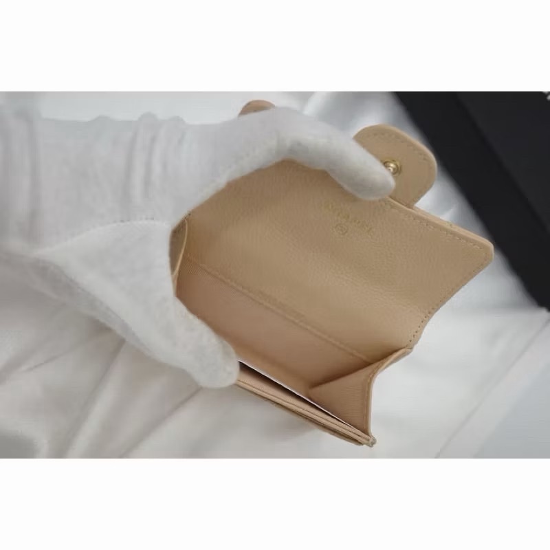 Chanel 香奈兒 奶茶色 零錢包-8