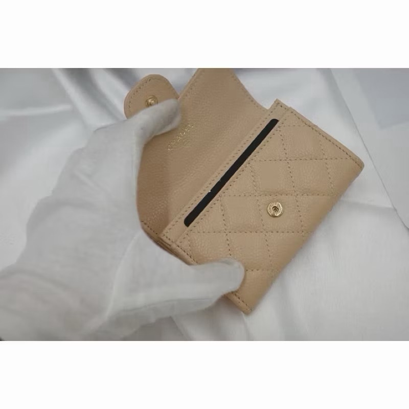 Chanel 香奈兒 奶茶色 零錢包-9