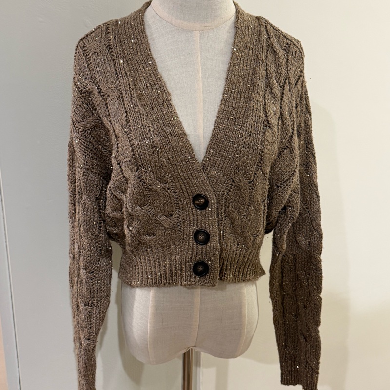 全新✨Brunello cucinelli✨咖啡色亮片針織衫 櫃上應該十幾萬-0
