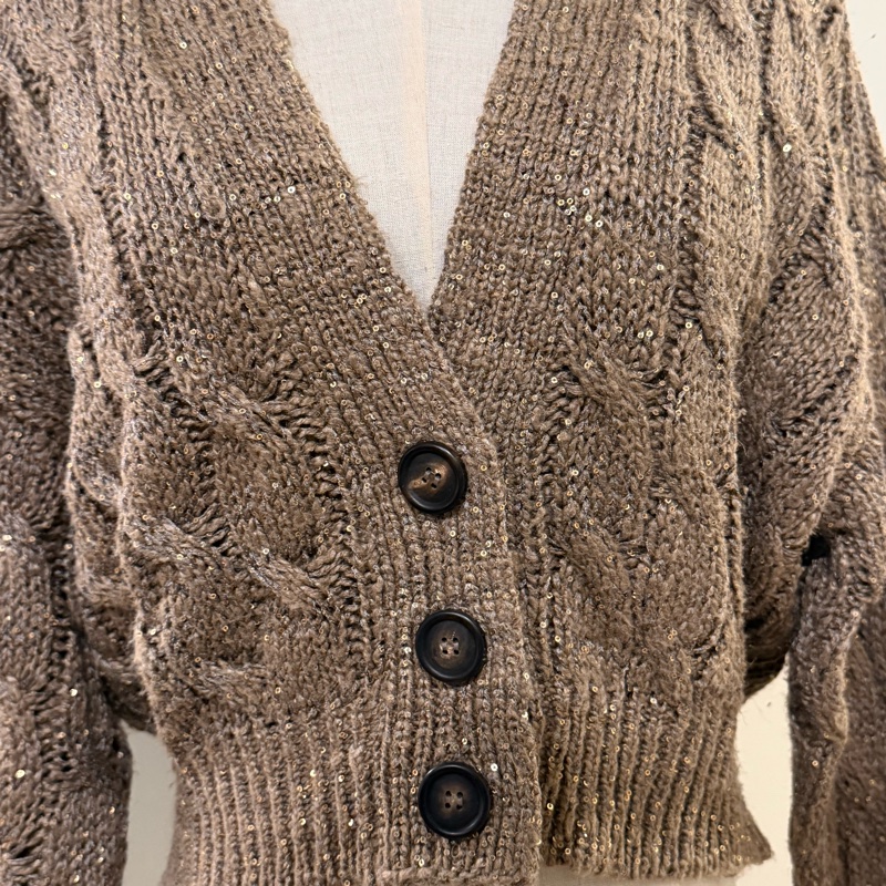 全新✨Brunello cucinelli✨咖啡色亮片針織衫 櫃上應該十幾萬-1