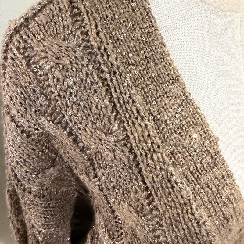 全新✨Brunello cucinelli✨咖啡色亮片針織衫 櫃上應該十幾萬-3