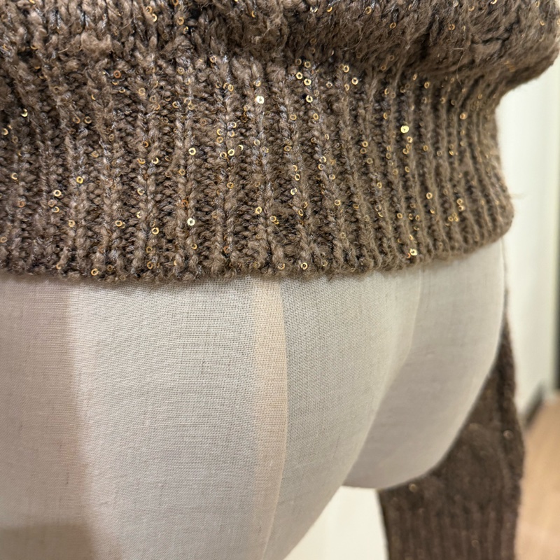 全新✨Brunello cucinelli✨咖啡色亮片針織衫 櫃上應該十幾萬-8