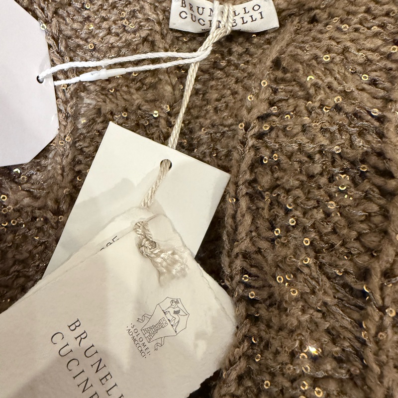 全新✨Brunello cucinelli✨咖啡色亮片針織衫 櫃上應該十幾萬-9