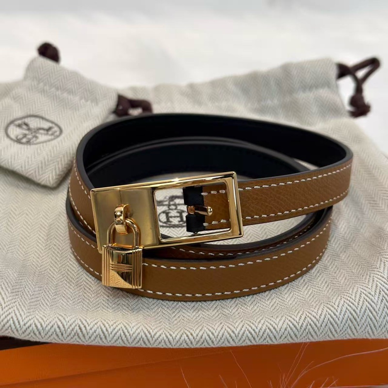 Hermès Kelly皮帶 超易襯顏色配金扣💛-1