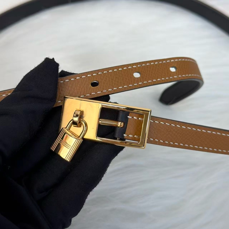 Hermès Kelly皮帶 超易襯顏色配金扣💛-4