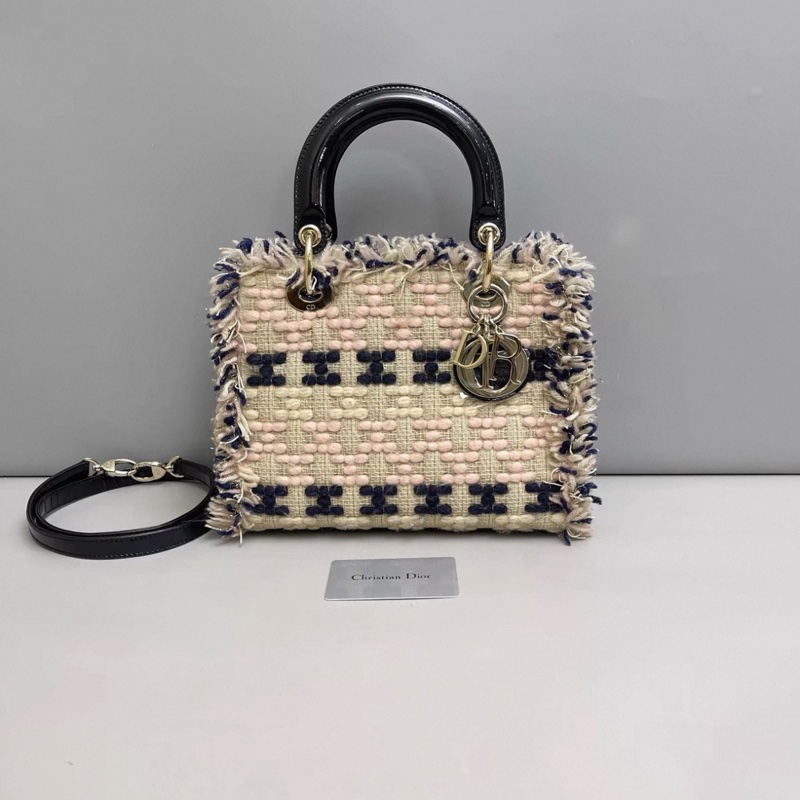 Dior迪奧 限量毛呢編織戴妃包-0