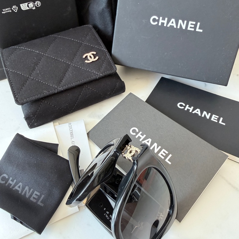 Chanel✨2025P折疊太陽鏡 台灣購入 配件整套-0