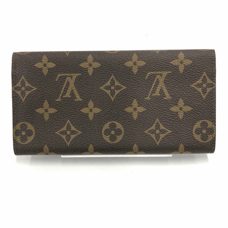真品 LV路易威登 Monogram Porte En 3 Carte M61818 原花經典長夾 十萬包 支票包 財神包-1
