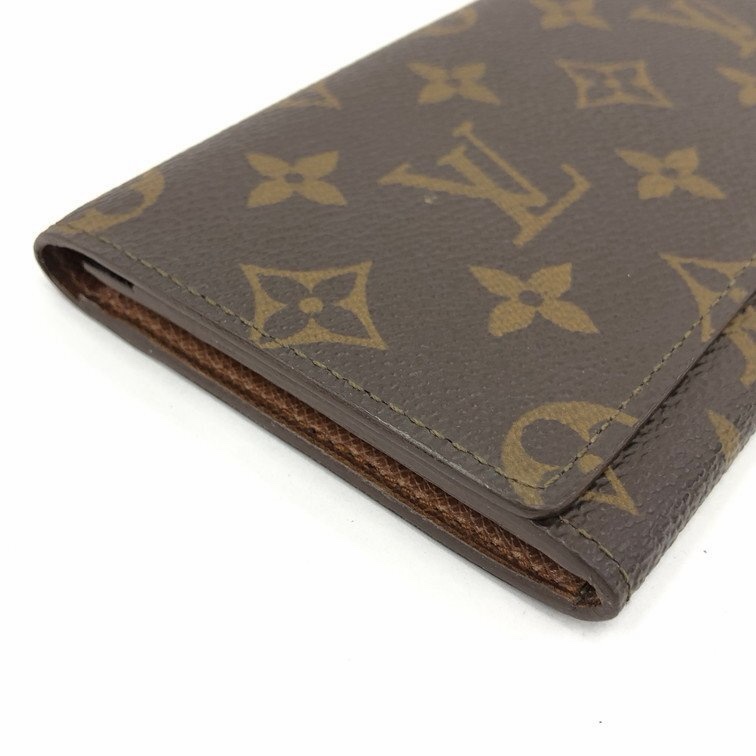 真品 LV路易威登 Monogram Porte En 3 Carte M61818 原花經典長夾 十萬包 支票包 財神包-8