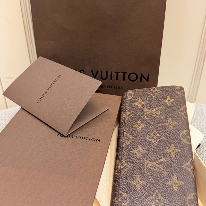 出清特價｜真品 LV路易威登 Monogram Porte En 3 Carte 原花經典長夾 手機包 十萬包 支票包 財神包-6