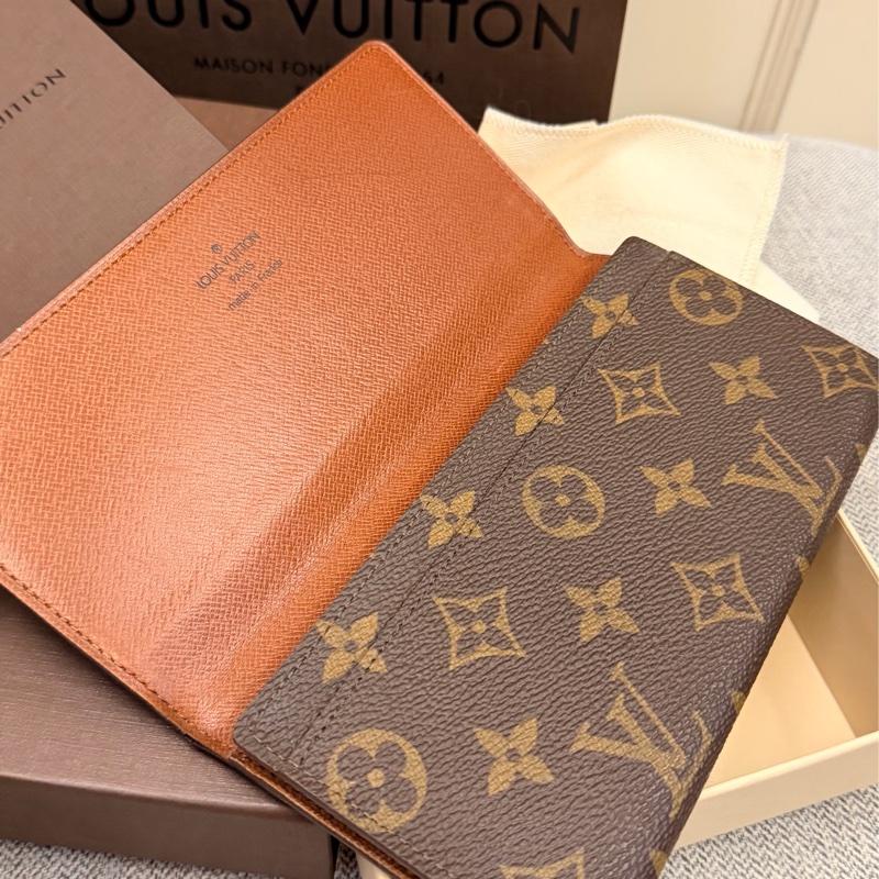 出清特價｜真品 LV路易威登 Monogram Porte En 3 Carte 原花經典長夾 手機包 十萬包 支票包 財神包-7