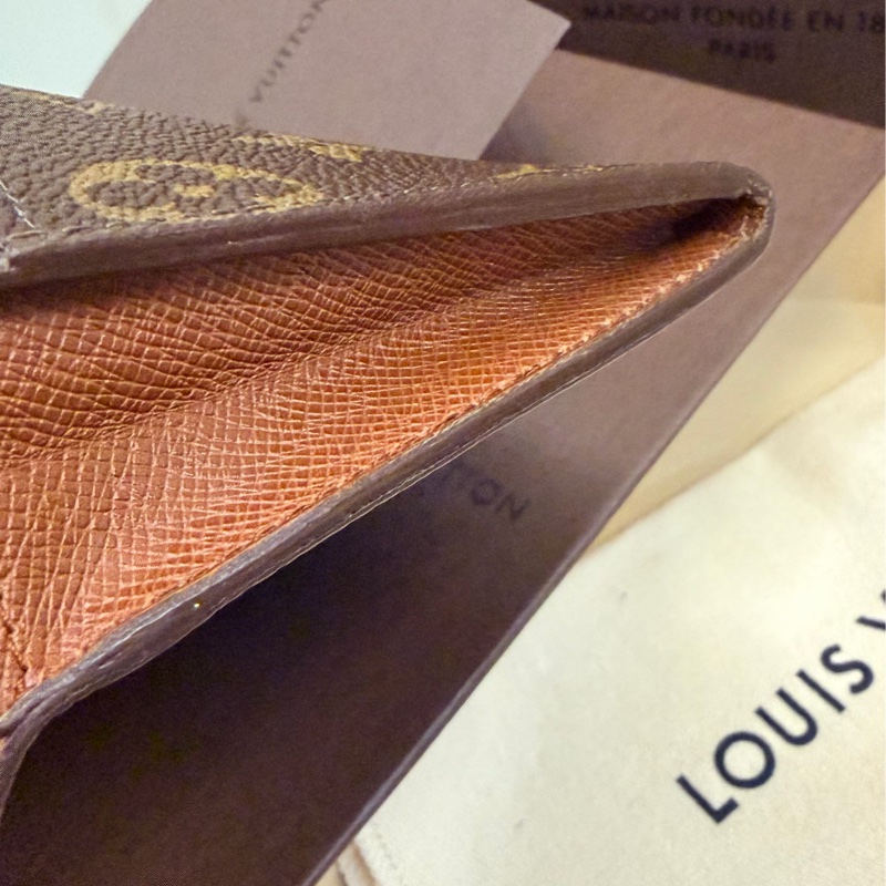 出清特價｜真品 LV路易威登 Monogram Porte En 3 Carte 原花經典長夾 手機包 十萬包 支票包 財神包-19
