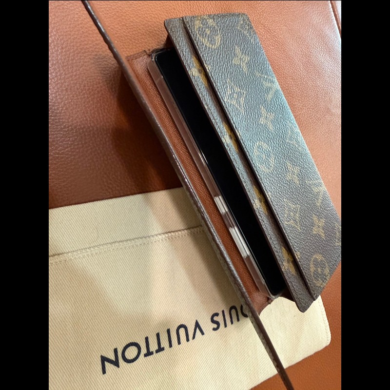 收藏級|極新真品 LV路易威登 Monogram Porte En 3 Carte 原花經典長夾 手機包 十萬包 支票包 財神包-30