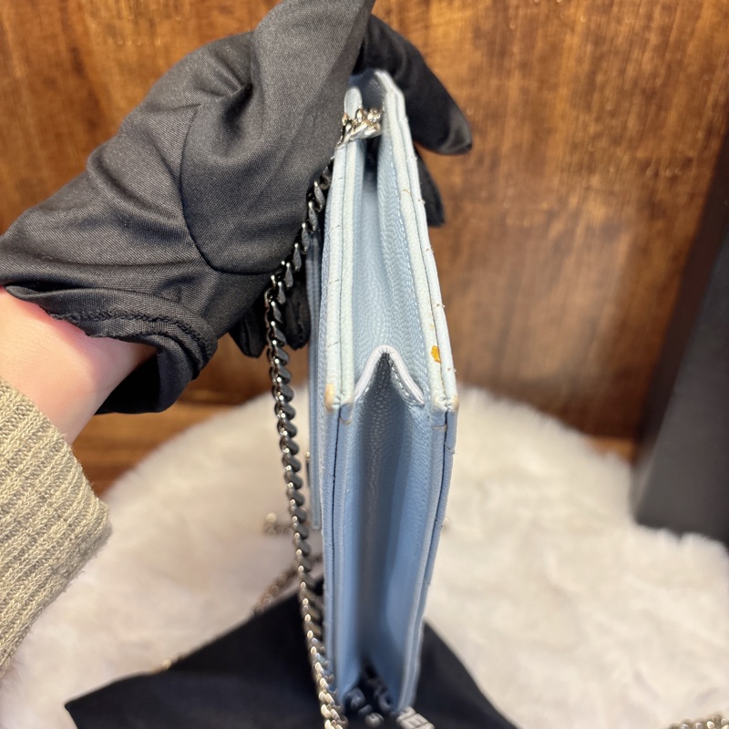 Saint Laurent 藍色鏈條錢包-4