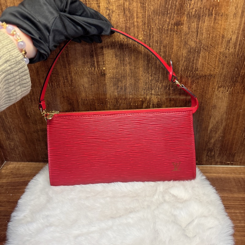 Louis Vuitton Epi Red Clutch 手提包-0