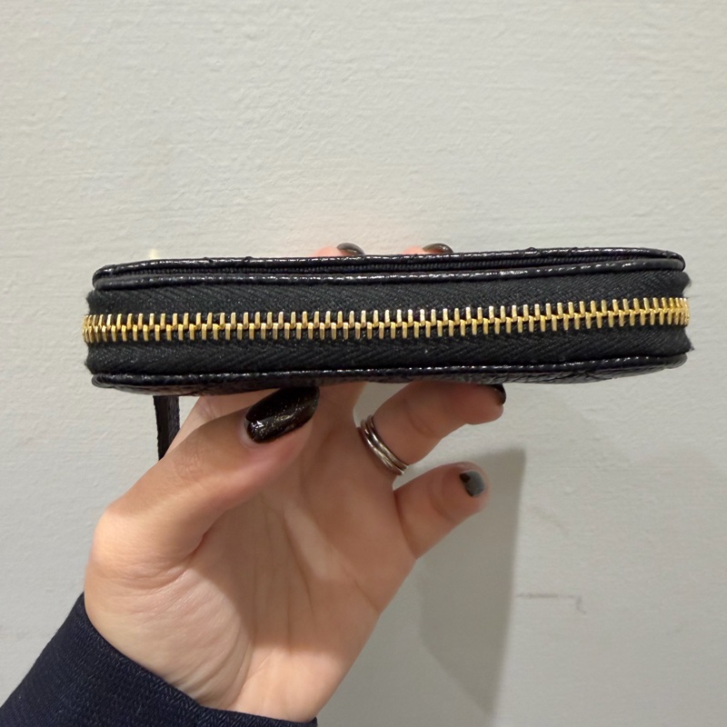 🌟稀有🌟Chanel 黑荔枝皮金釦ㄇ拉零錢包AP0216-3