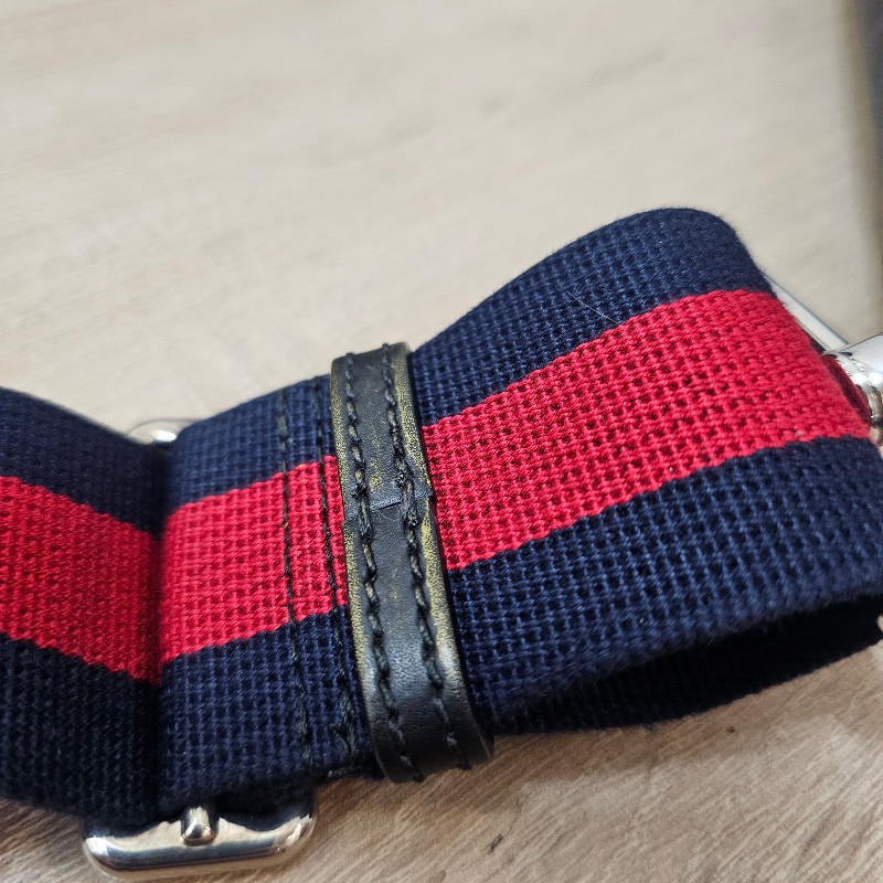 [農曆新年福利🧧] Gucci黑灰老花銀釦藍紅藍背帶斜背郵差包-24