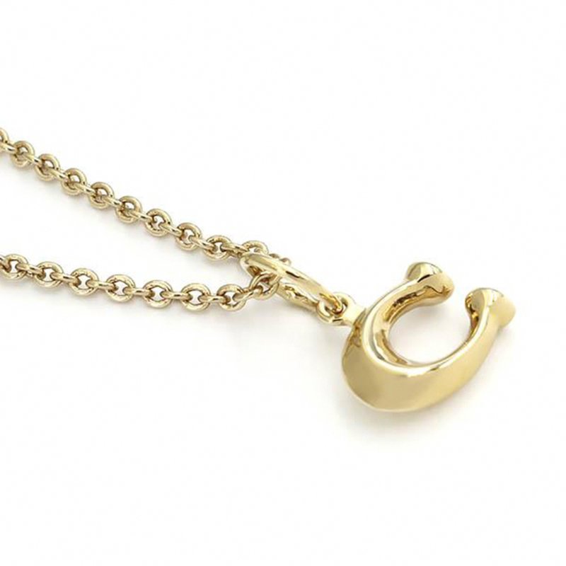 【COACH】C logo造型項鍊-金色-3