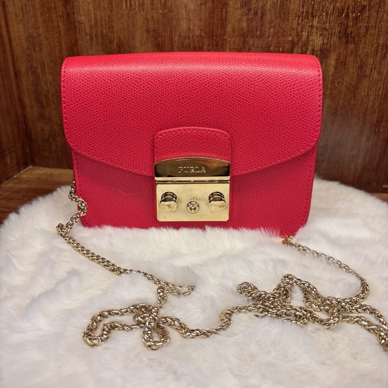 Furla 紅色斜挎包-0
