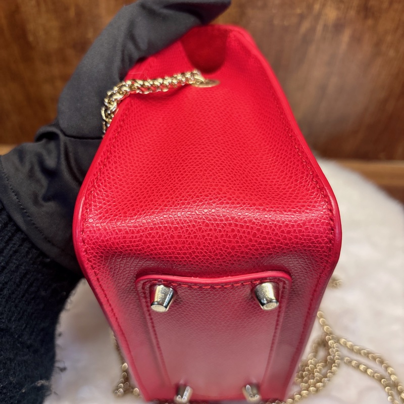 Furla 紅色斜挎包-5