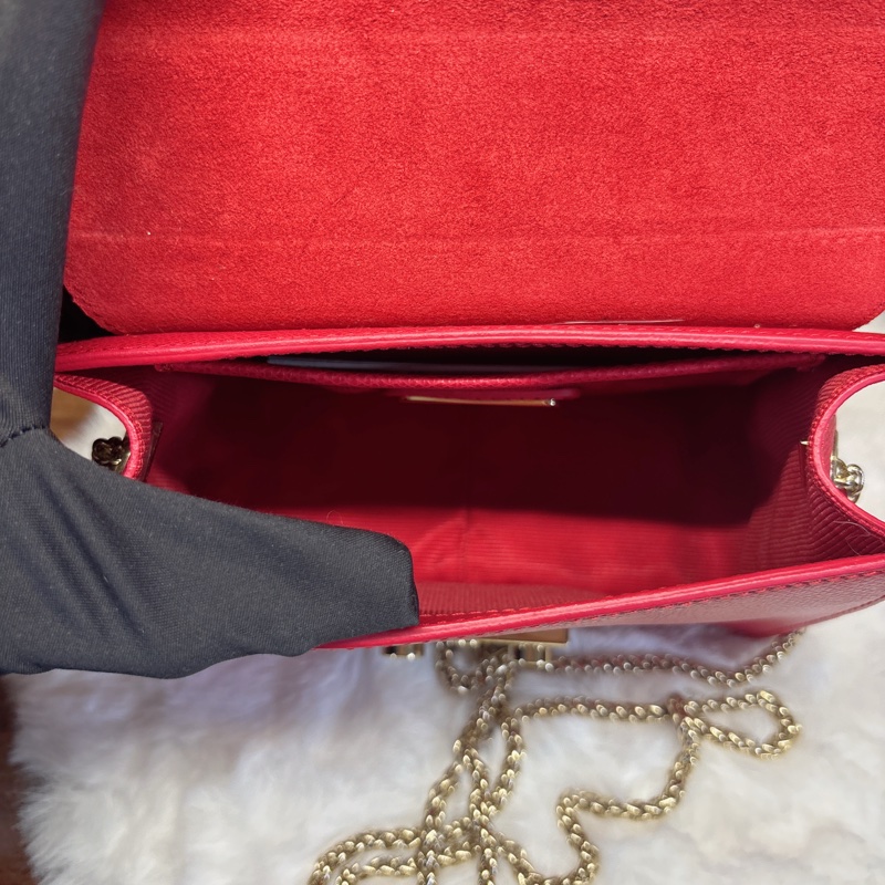 Furla 紅色斜挎包-6