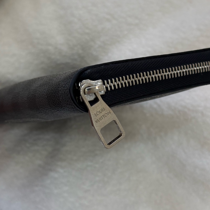 Lv Damier Graphite Trunks 旅行箱印花拉鍊長夾-5
