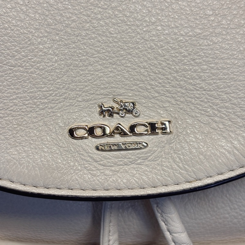 Coach 白色皮革迷你後背包-6